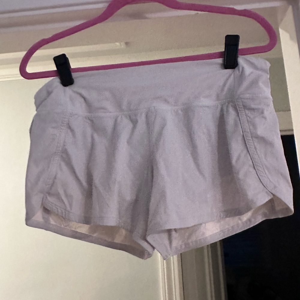 White Speed Up Lululemon shorts